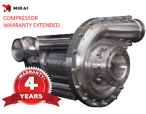 Mirai公司在所有Mirai Turbo压缩机上宣布了4年的保修